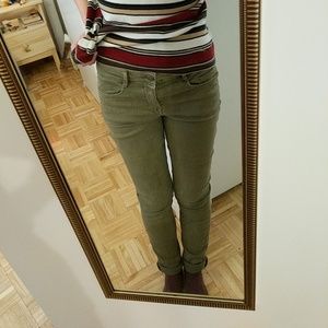 Army green Zara skinny jeans TRF denim